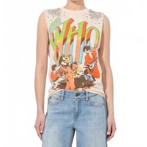 NEW ALICE + OLIVIA micah muscle tank top in natural